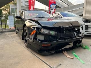 Ｓ１３シルビア事故修理です フロント大破(´；ω；`)部品は廃番